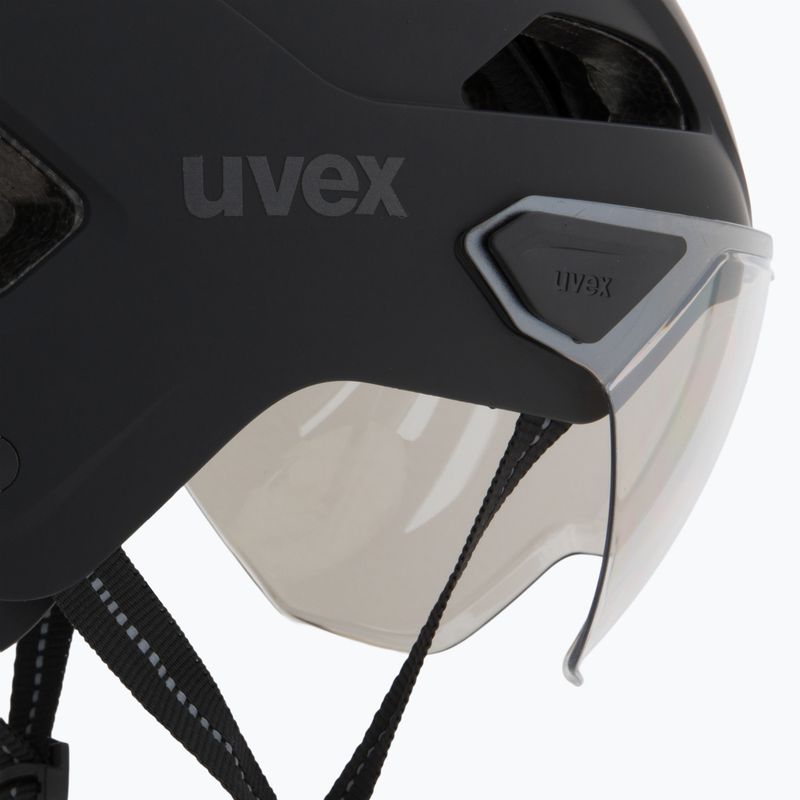 Kask rowerowy UVEX Stride Visor black matt/lite mirror silver 8