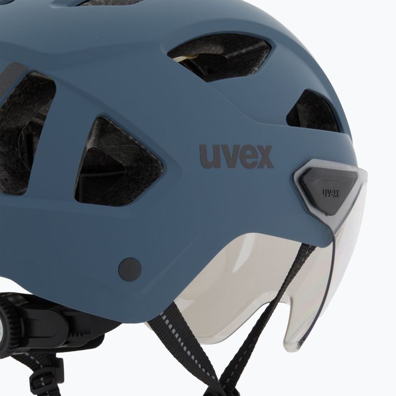 Kask rowerowy UVEX Stride Visor stone blue matt/lite mirror silver 8