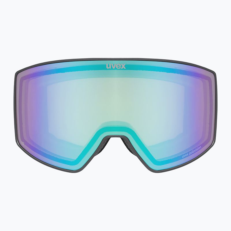 Gogle narciarskie UVEX Scenic P S0-S4 black matt/mirror green/pola 2