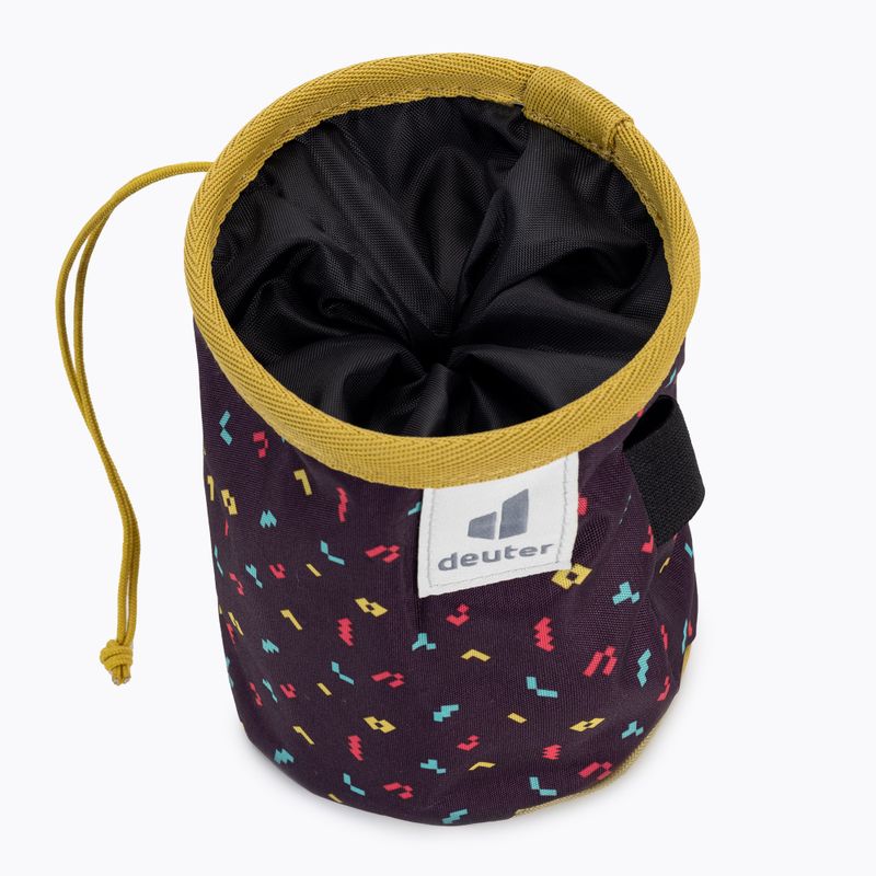 Woreczek na magnezję deuter Gravity Chalk Bag I aubergine blocks/ turmeric 2
