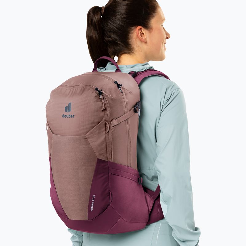 Plecak turystyczny damski deuter Futura 21 l SL ashrose-cassis 11