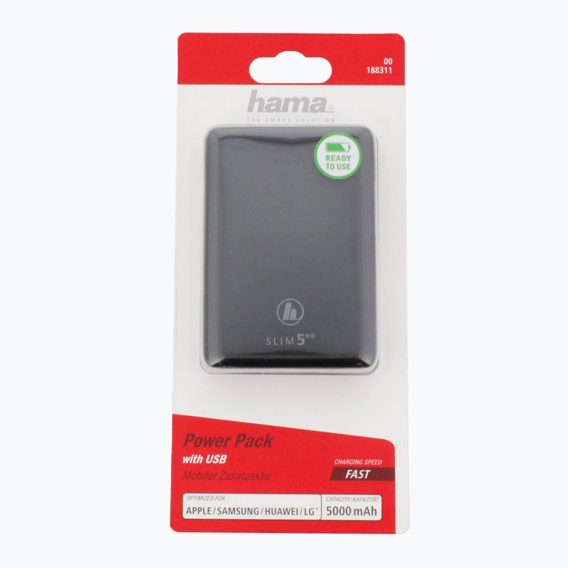 Powerbank Hama Slim 5HD Power Pack 5000 mAh czarny 1883110000