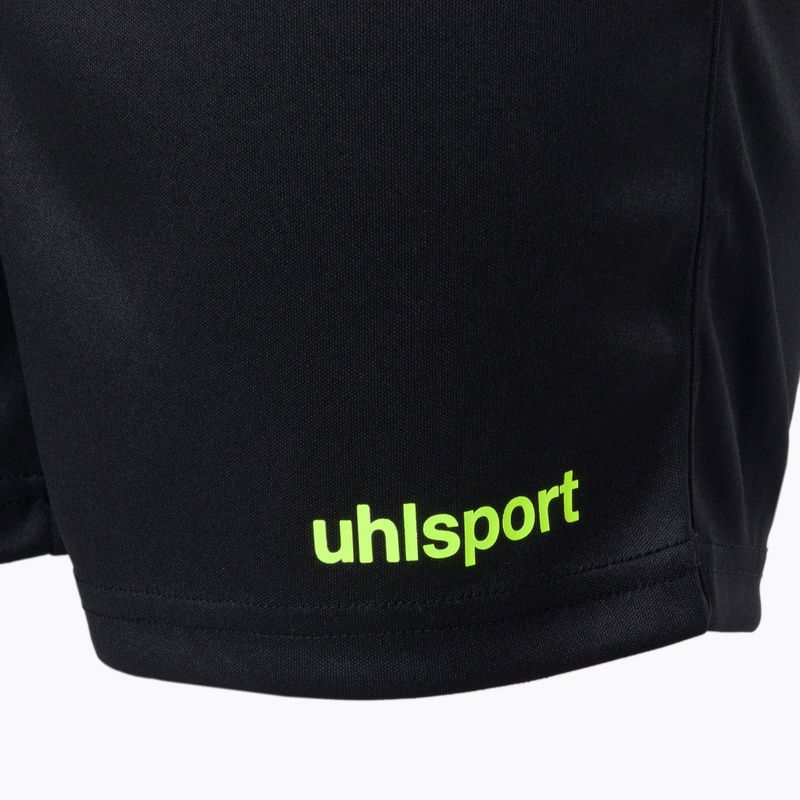 Spodenki piłkarskie dziecięce uhlsport Center Basic czarne/neonowe żółte 3
