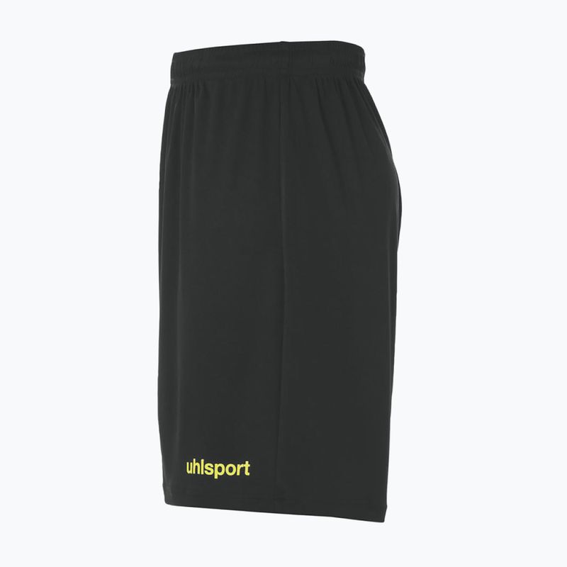 Spodenki piłkarskie uhlsport Center Basic czarne/neonowe żółte 3