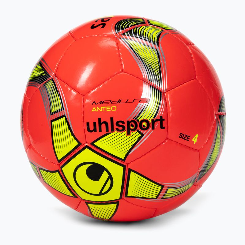 Piłka do piłki nożnej uhlsport Medusa Anteo neonowa czerwona/neonowa żółta/czarna rozmiar 4