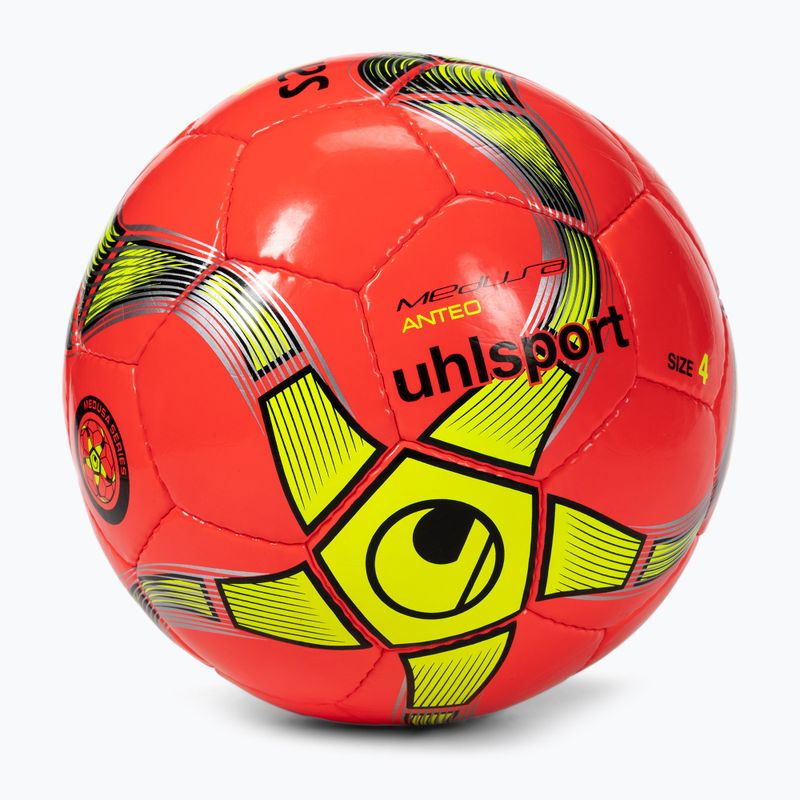 Piłka do piłki nożnej uhlsport Medusa Anteo neonowa czerwona/neonowa żółta/czarna rozmiar 4 2