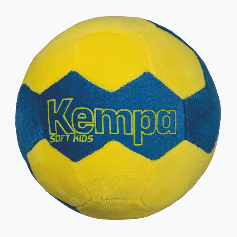 Piłka do piłki ręcznej dziecięca Kempa Soft Kids niebieska/neonowa żółta rozmiar 0 4