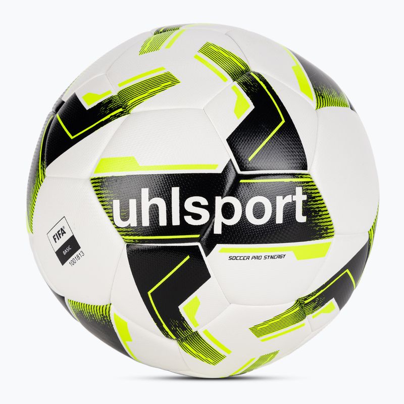 Piłka do piłki nożnej uhlsport Soccer Pro Synergy white/black/fluo yellow rozmiar 5