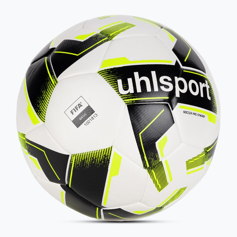 Piłka do piłki nożnej uhlsport Soccer Pro Synergy white/black/fluo yellow rozmiar 5 2