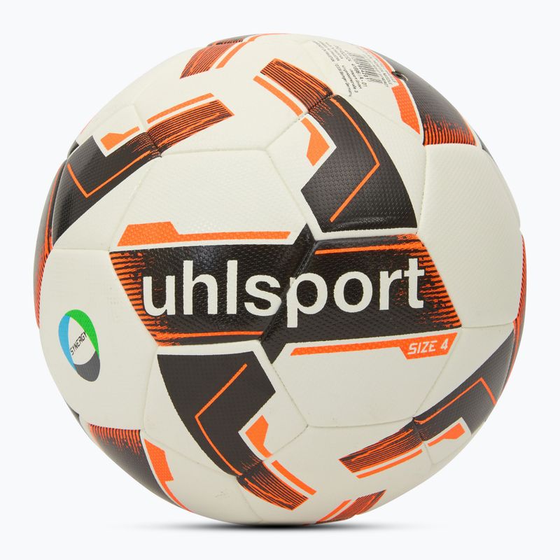 Piłka do piłki nożnej uhlsport Resist Synergy white/black/fluo orange rozmiar 4