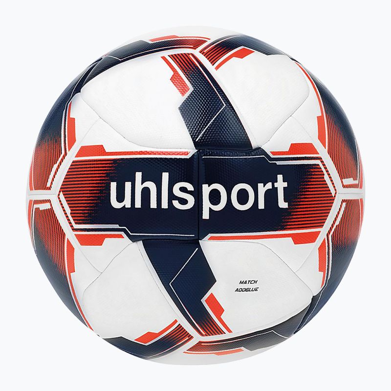 Piłka do piłki nożnej uhlsport Match Addglue white/navy/fluo red rozmiar 5 4