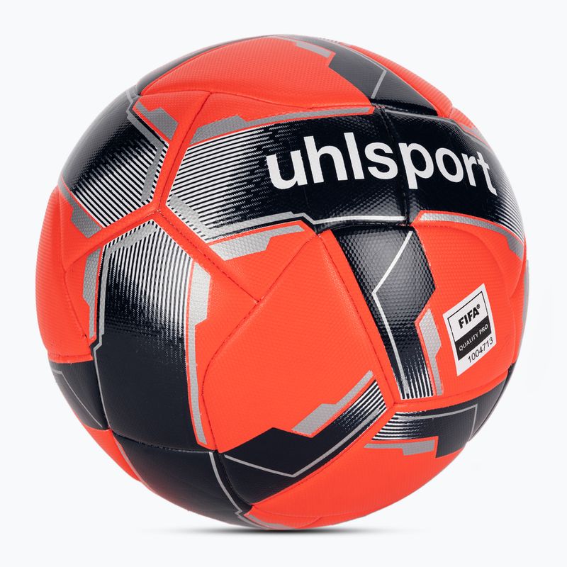 Piłka do piłki nożnej uhlsport Match Addglue fluo red/navy/silver rozmiar 5 2