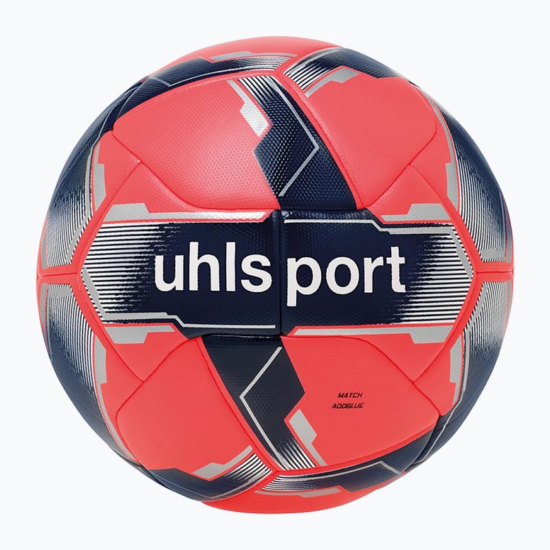 Piłka do piłki nożnej uhlsport Match Addglue fluo red/navy/silver rozmiar 5 4