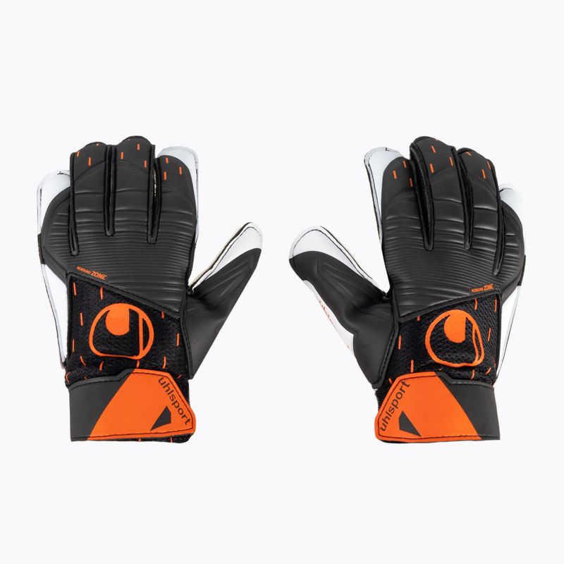 Rękawice bramkarskie uhlsport Speed Contact Starter Soft czarne/białe/neonowe pomarańczowe