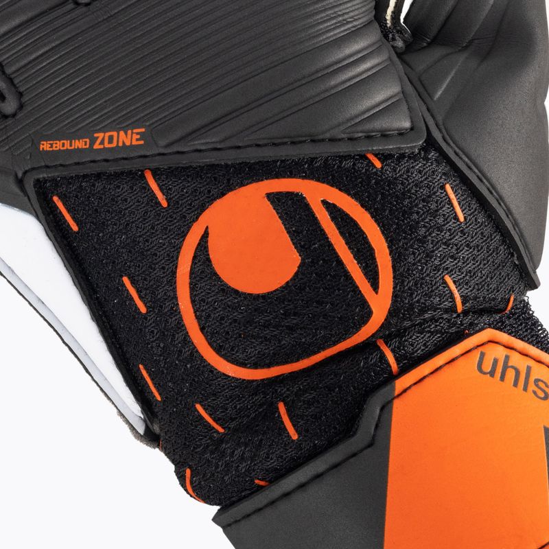 Rękawice bramkarskie uhlsport Speed Contact Starter Soft czarne/białe/neonowe pomarańczowe 3