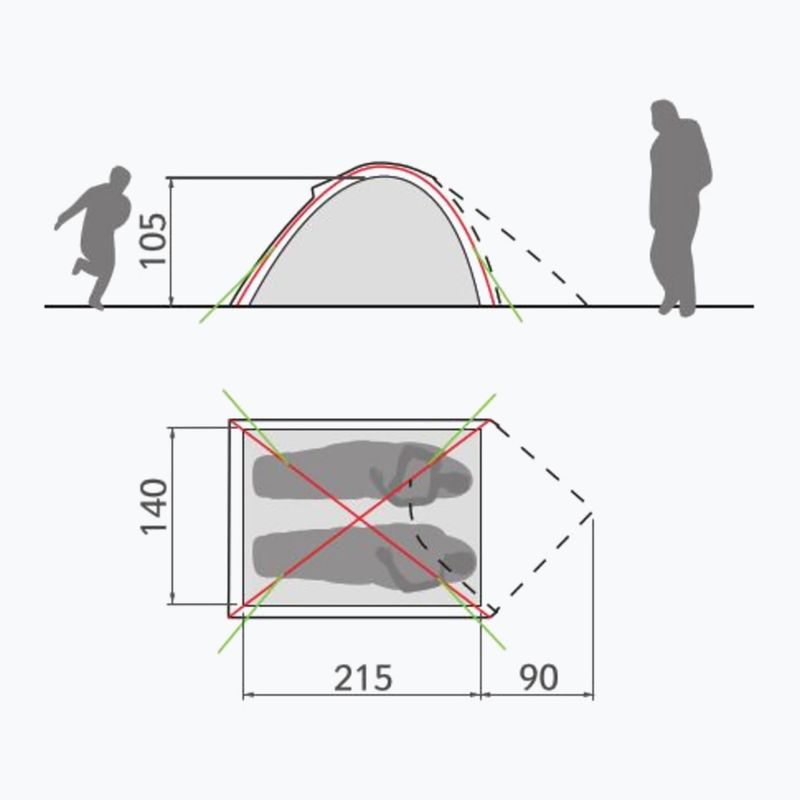 Namiot kempingowy 2-osobowy VAUDE Campo Compact chute green 3