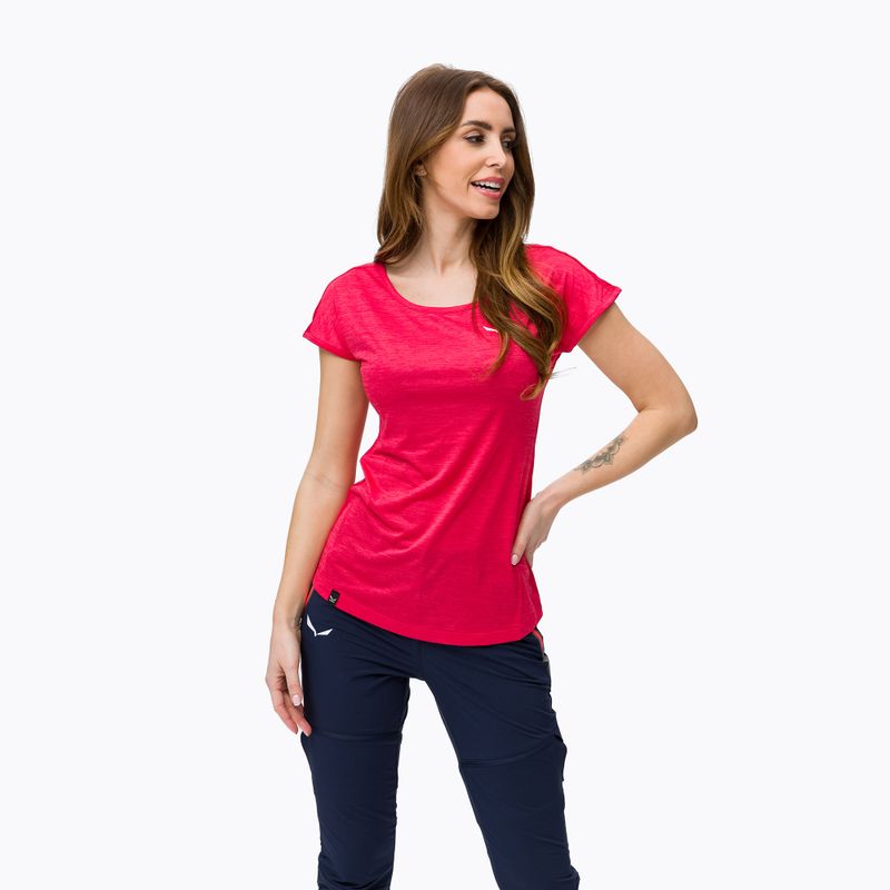 Koszulka damska Salewa Puez Melange Dry rose red melange