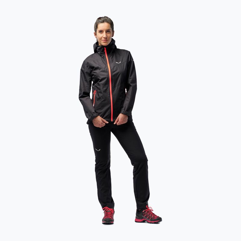 Kurtka przeciwdeszczowa damska Salewa Puez Aqua 3 PTX black out/fluo coral 2