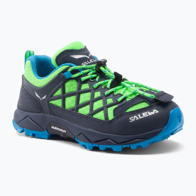 Buty trekkingowe dziecięce Salewa Wildfire fluo green/blue danube
