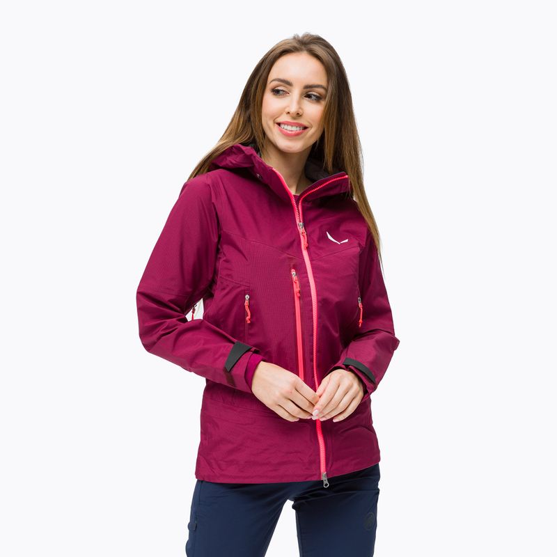 Kurtka przeciwdeszczowa damska Salewa Sella Responsive rhodo red