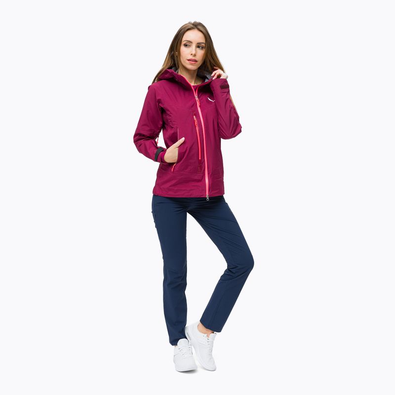 Kurtka przeciwdeszczowa damska Salewa Sella Responsive rhodo red 2