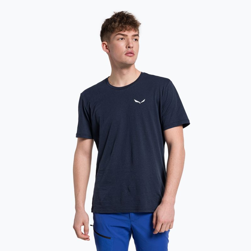 Koszulka trekkingowa męska Salewa Alpine Hemp Logo navy blazer