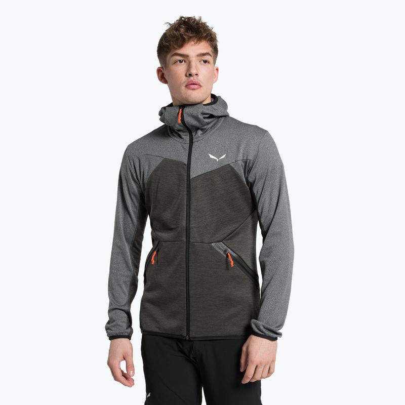 Bluza trekkingowa męska Salewa Puez Melange PL FZ Hoody black out melange