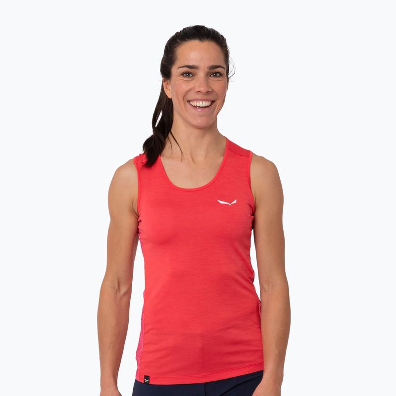 Koszulka trekkingowa damska Salewa Puez Graphic Dry Tank calypso coral melange 2