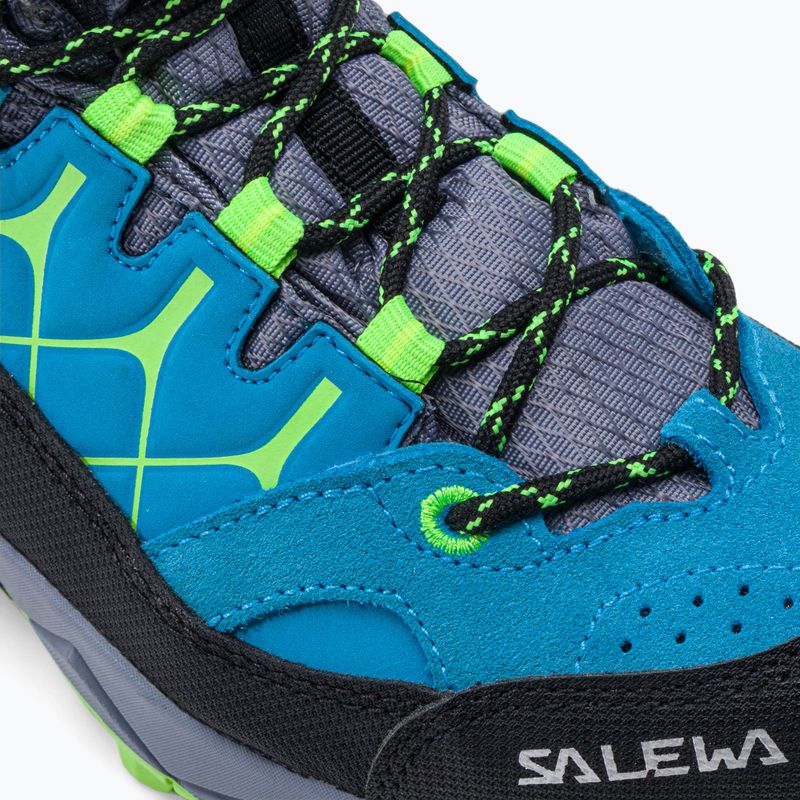 Buty trekkingowe dziecięce Salewa Alp Trainer Mid GTX blue danube/fluo green 7