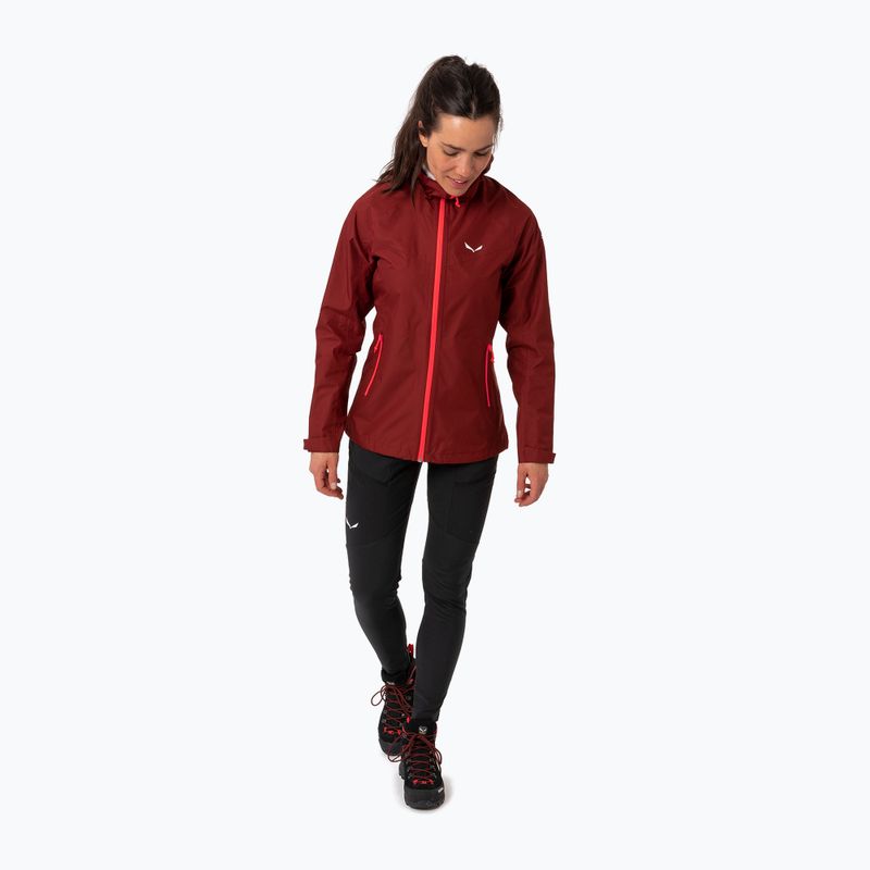 Kurtka przeciwdeszczowa damska Salewa Puez Aqua 3 PTX syrah/fluo coral