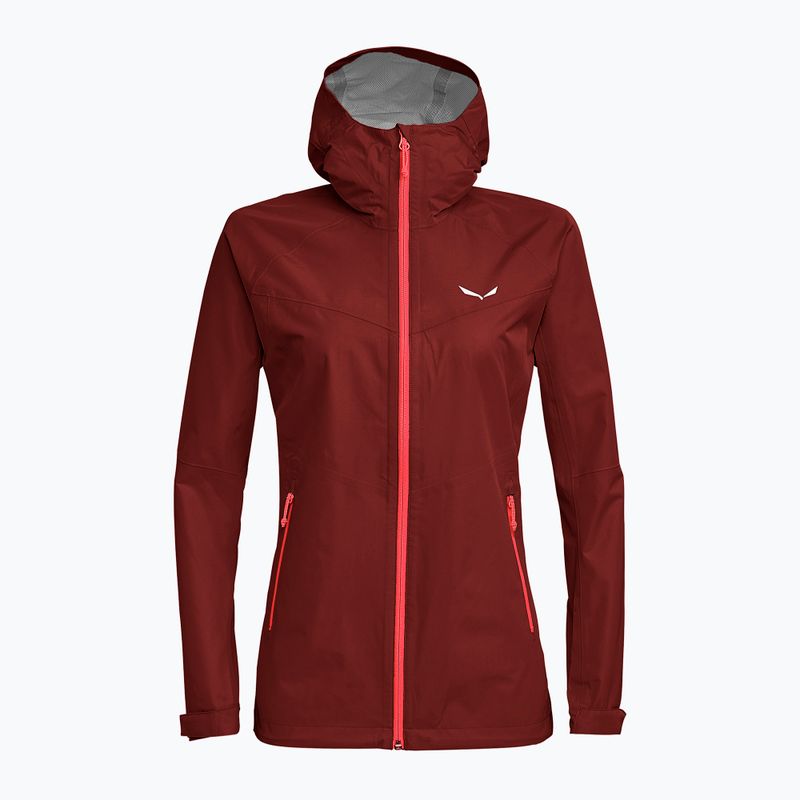 Kurtka przeciwdeszczowa damska Salewa Puez Aqua 3 PTX syrah/fluo coral 3