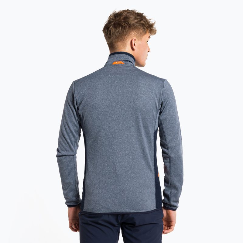Bluza trekkingowa męska Salewa Puez Hybrid PL FZ navy blazer melange/fluo orange 3