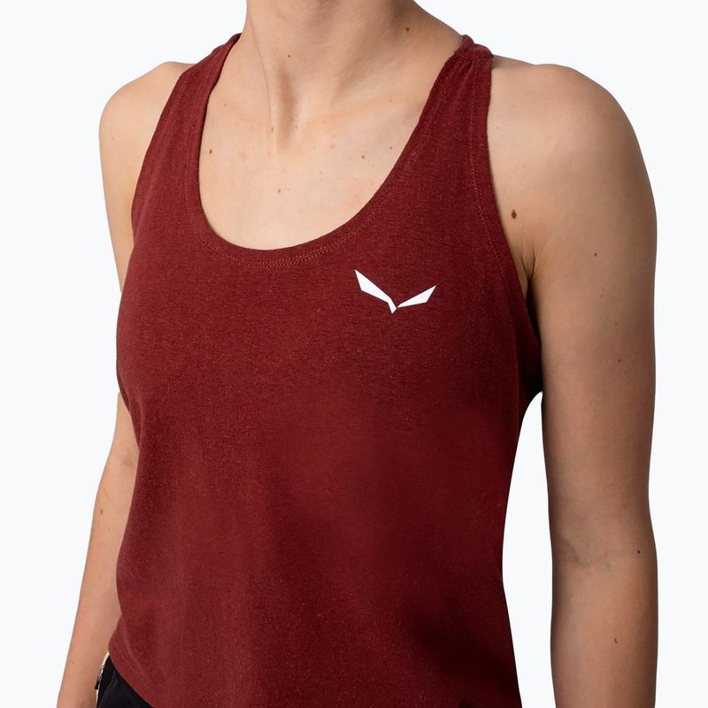 Koszulka wspinaczkowa damska Salewa Lavaredo Hemp Crop Tank syrah 3