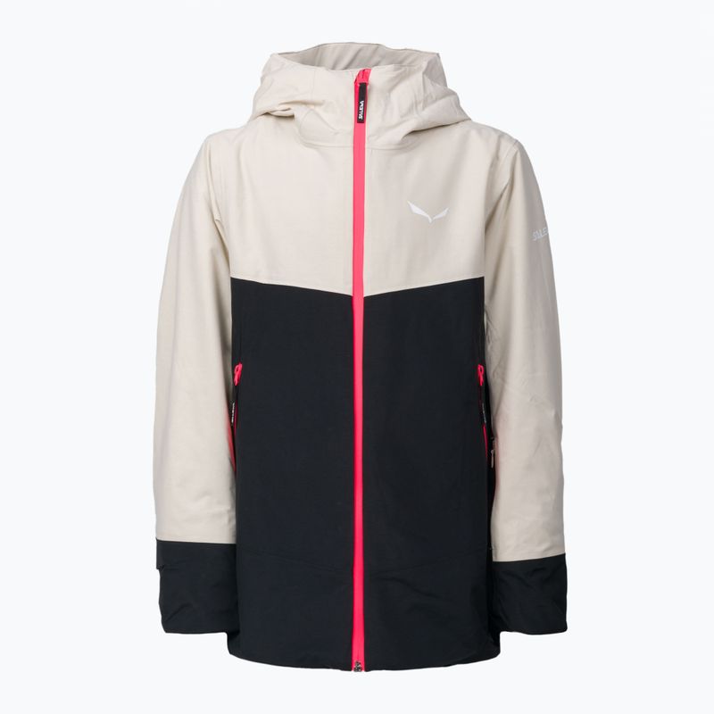 Kurtka narciarska dziecięca Salewa Sella PTX/TWR oatmeal/black out/fluo coral 3