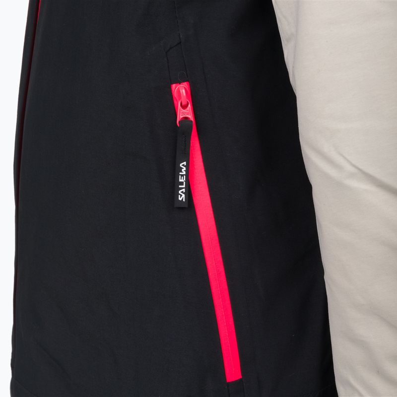 Kurtka narciarska dziecięca Salewa Sella PTX/TWR oatmeal/black out/fluo coral 8
