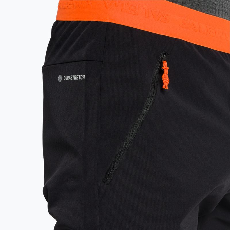 Spodnie softshell męskie Salewa Sella DST Lights black out/fluo orange 4