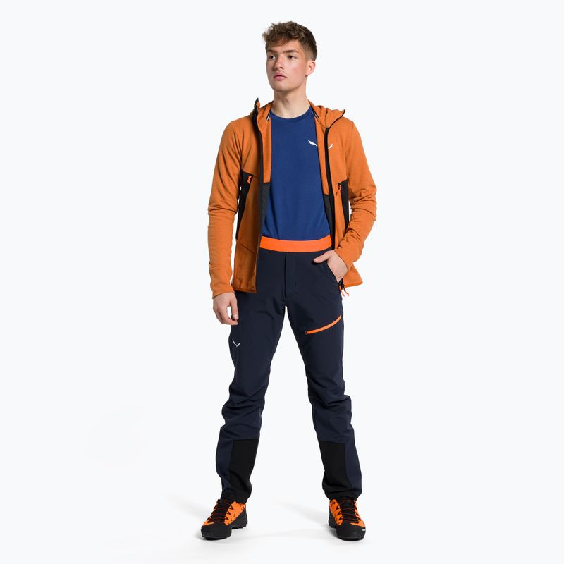 Spodnie softshell męskie Salewa Sella DST Lights navy blazer/black out/fluo orange 2