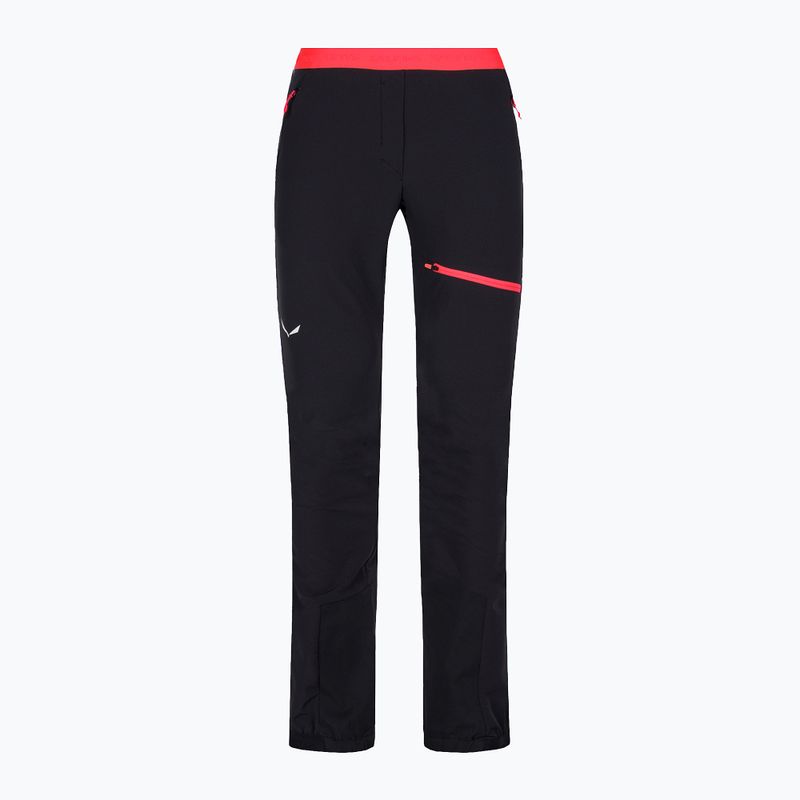 Spodnie softshell damskie Salewa Sella DST Lights black out/fluo coral