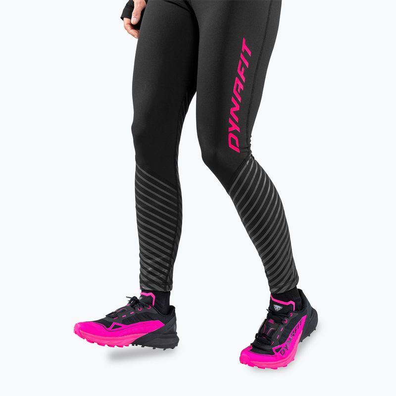 Legginsy do biegania damskie DYNAFIT Reflective black out pink glo 4