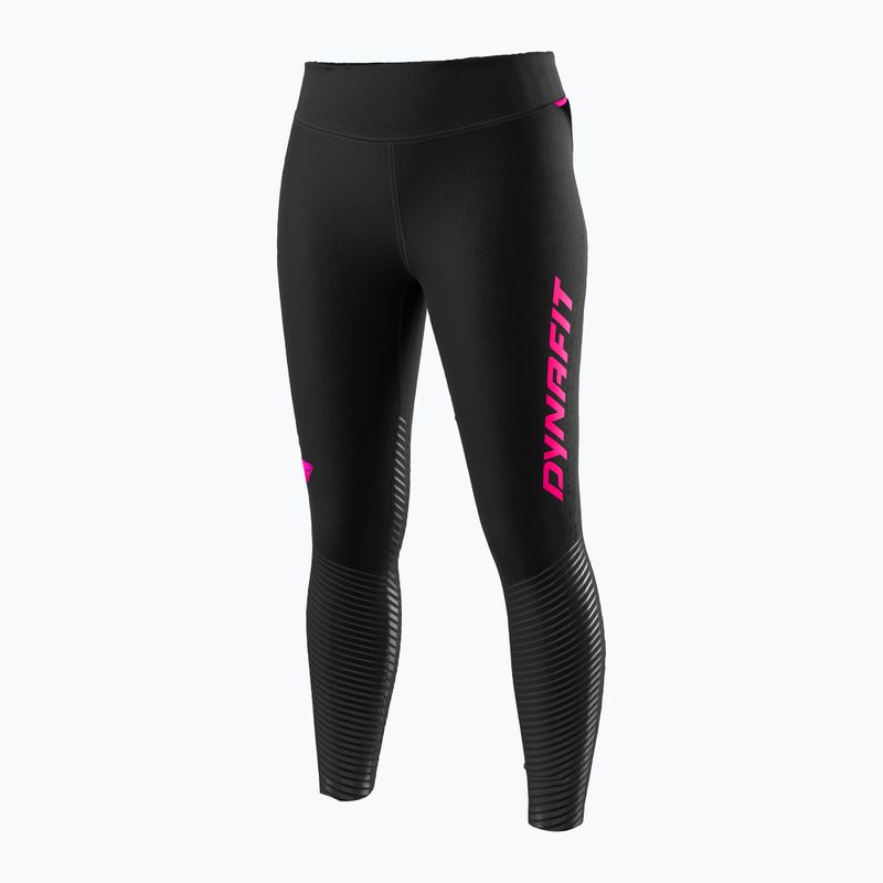 Legginsy do biegania damskie DYNAFIT Reflective black out pink glo 5