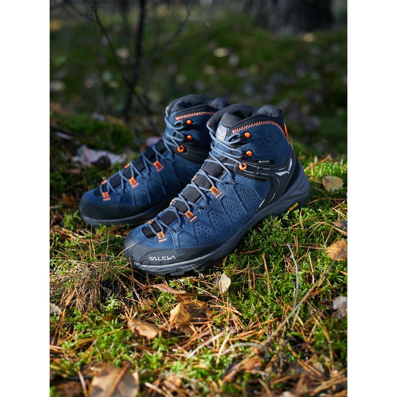 Buty trekkingowe męskie Salewa Alp Trainer 2 Mid GTX dark denim/fluo orange 10