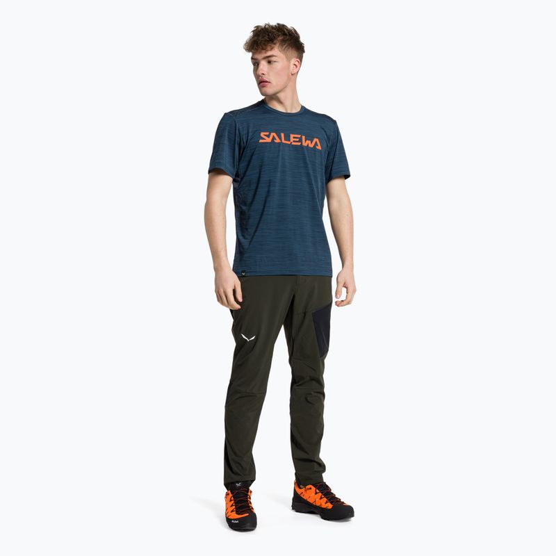 Koszulka trekkingowa męska Salewa Puez Hybrid 2 Dry navy blazer melange 2