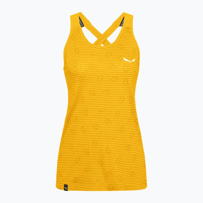 Koszulka wspinaczkowa damska Salewa Lavaredo Hemp Graphic Tank gold 5