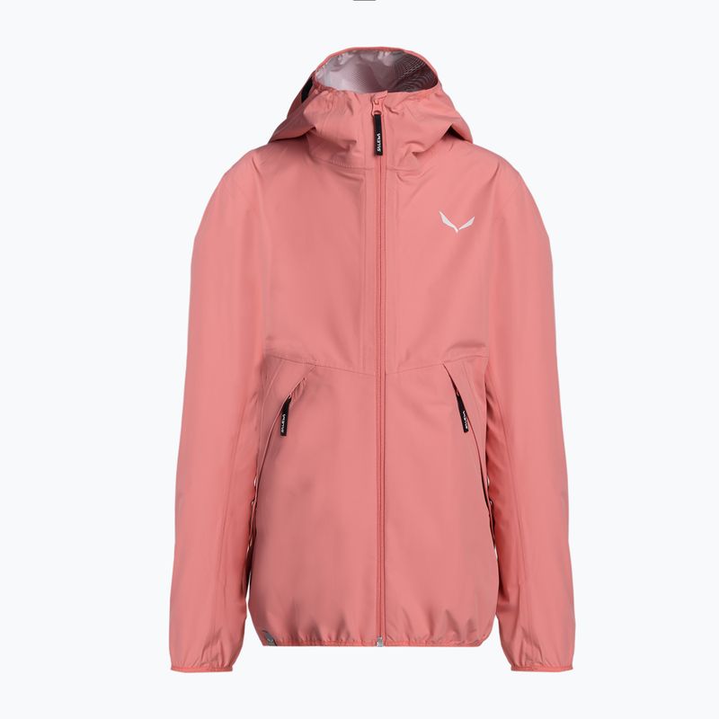 Kurtka przeciwdeszczowa dziecięca Salewa Aqua PTX lantana pink