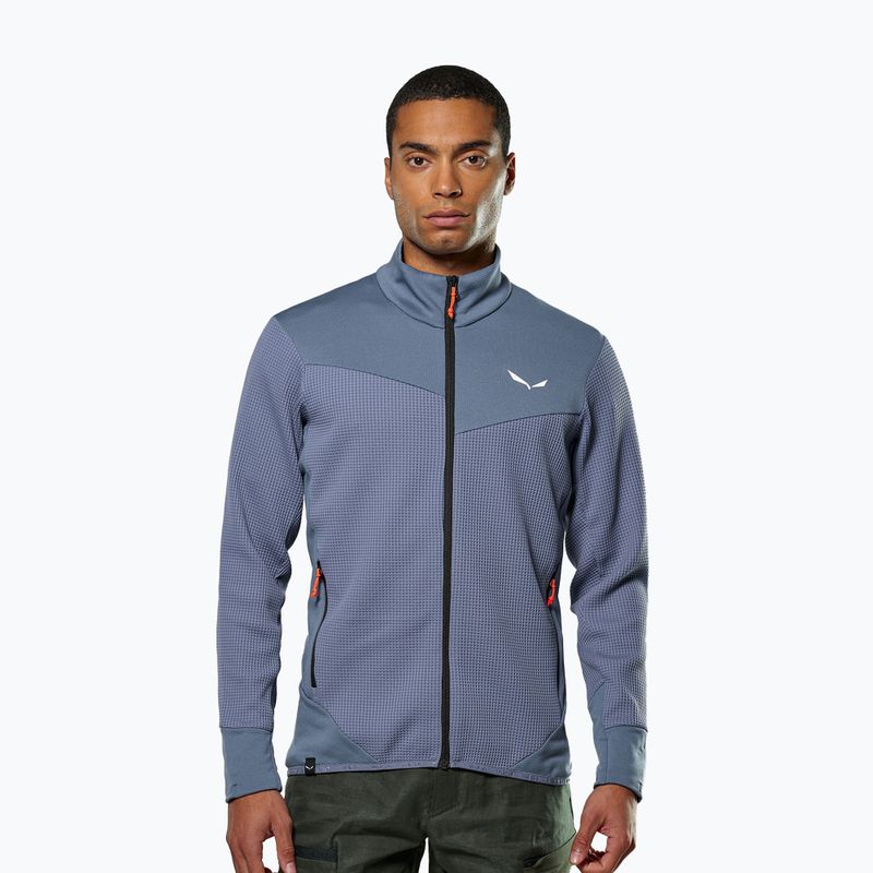 Bluza trekkingowa męska Salewa Puez Waffle Hyb PL HD java blue