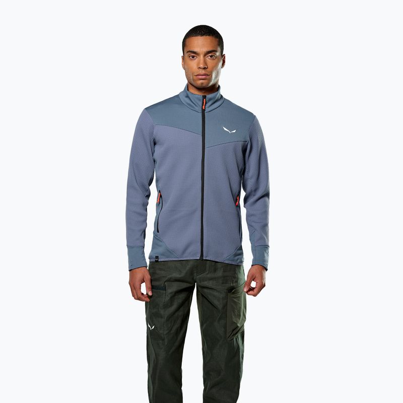 Bluza trekkingowa męska Salewa Puez Waffle Hyb PL java blue 2