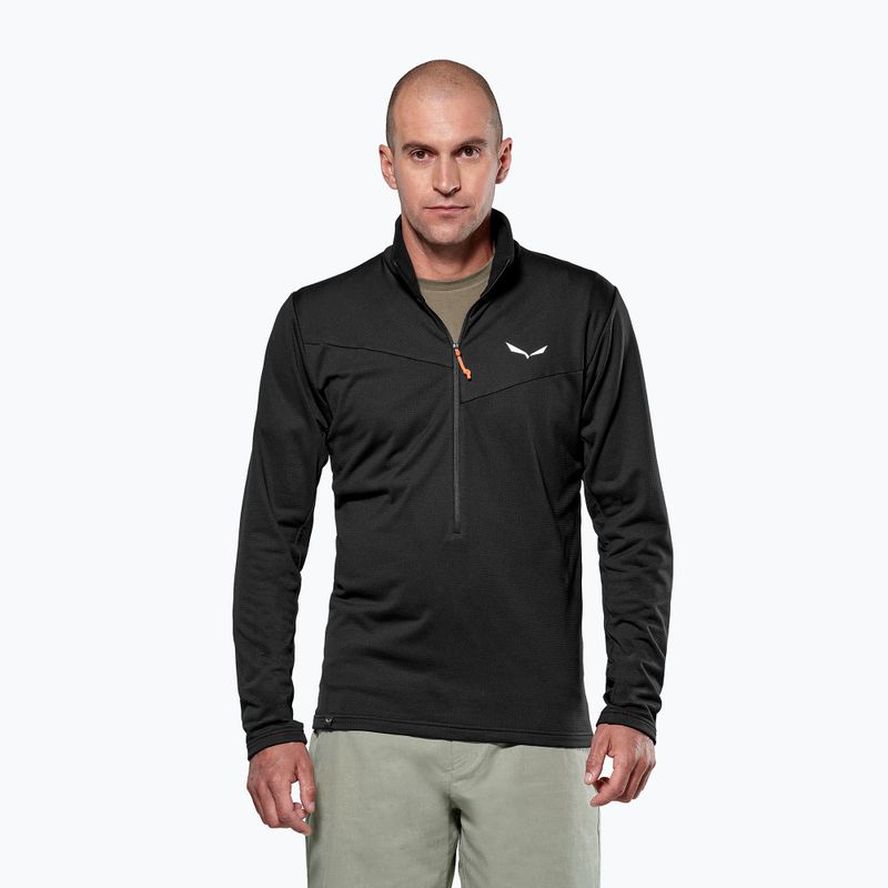 Bluza trekkingowa męska Salewa Puez Cammio Polarlite Half Zip Black Out