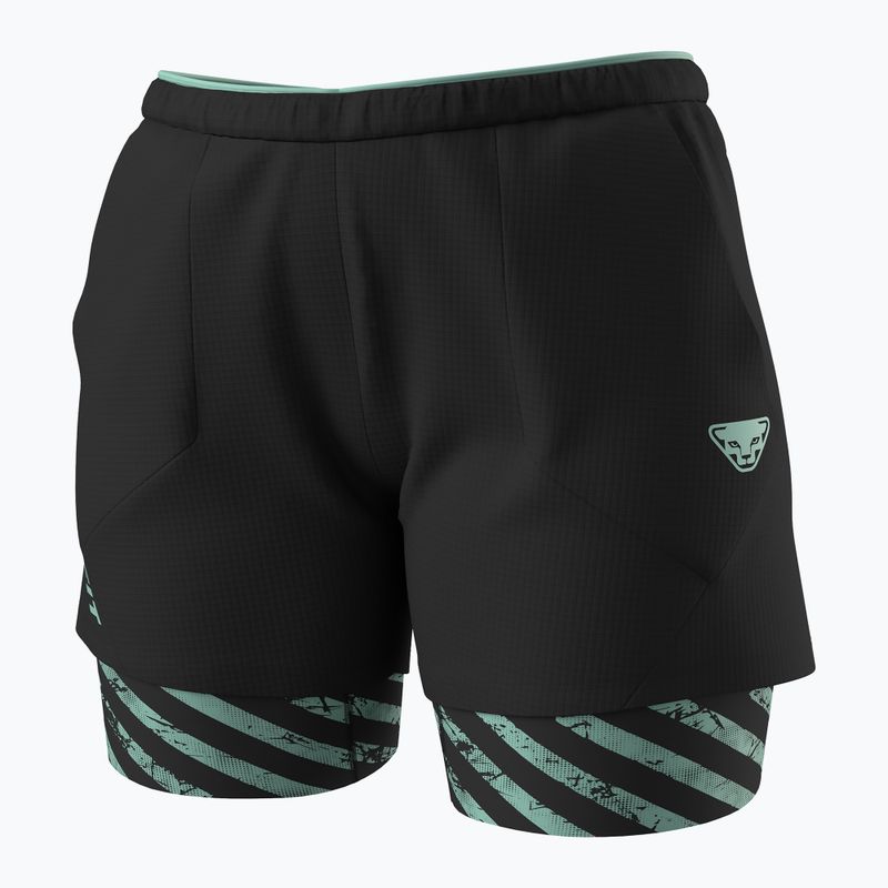 Spodenki do biegania damskie DYNAFIT Trail 2IN1 black out jadelite