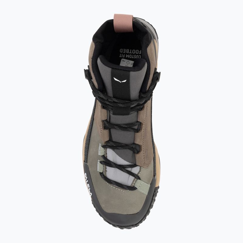 Buty trekkingowe damskie Salewa Puez Leather Mid Ptx bungee cord/onyx 5