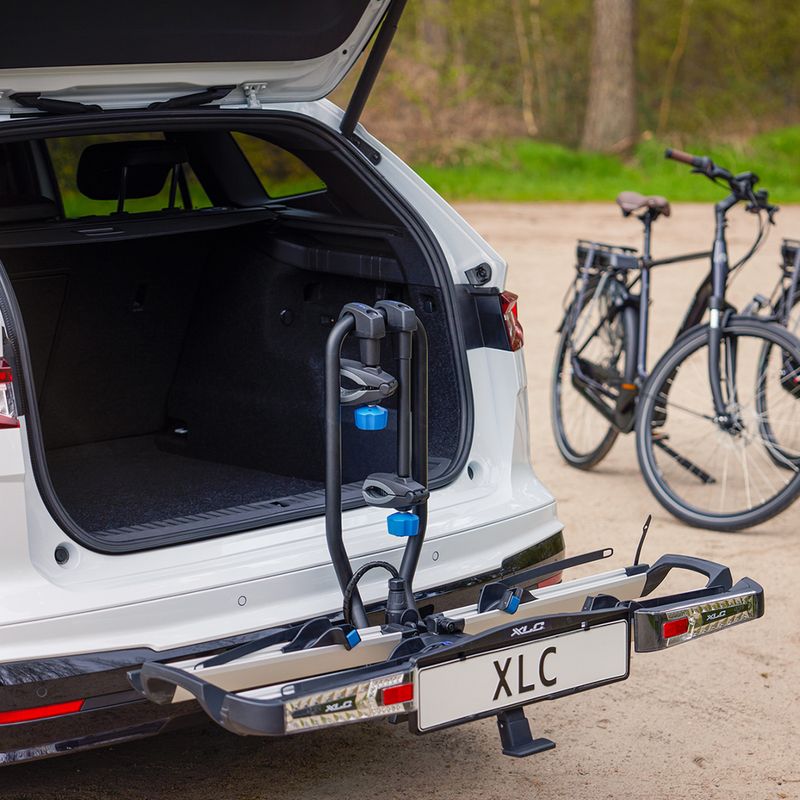 Bagażnik rowerowy na hak XLC Azura Xtra LED 2Bikes silver/black 15